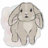 Big bunny watercolor sticker (Voorkant)