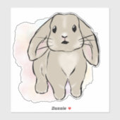 Big bunny watercolor sticker (Vel)
