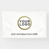Big Business Logo Professional Zwart Wit Spandoek (Horizontaal)