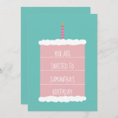 Big Cake Birthday Uitnodiging (Voorkant / Achterkant)