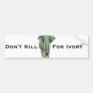 Big Cartoon Gray Elephant Bumpersticker