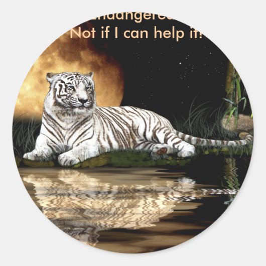 BIG CAT Bedreigde Soortenreeks Ronde Sticker (Voorkant)
