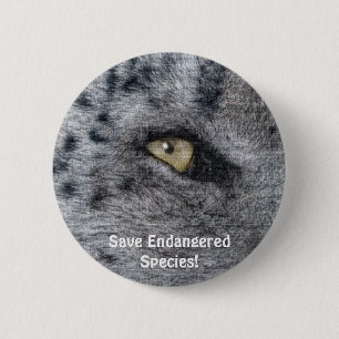 BIG CAT-Button voor bedreigde soorten in de sneeuw Ronde Button 5,7 Cm