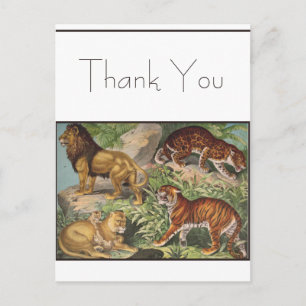 Big Cat Lions Tigers, luipaarden, dieren afdrukken Briefkaart