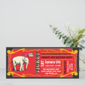 BIG  Circus Ticket Birthday Party Kaart (Staand voorkant)