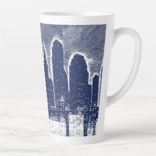 Big City Night Lights stadsgezicht skyline Latte Mok