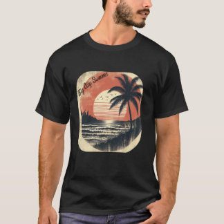 Big City Zomer Zonneschijn Strand Tropische Retro T-shirt