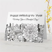 Big Color Me Carte d'anniversaire Oiseaux lunaires (Fleur jaune)