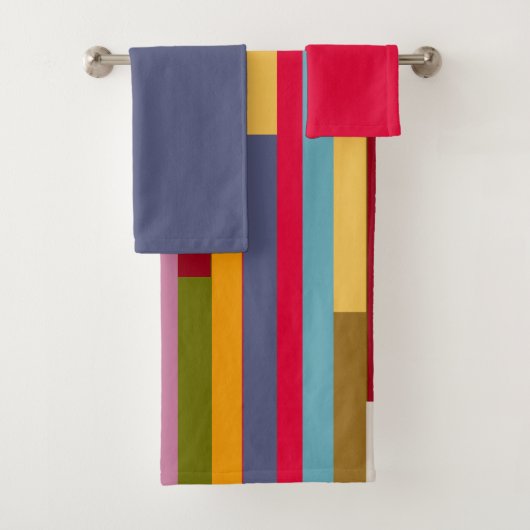 Big Colorful Stripes Bad Handdoek (Insitu)