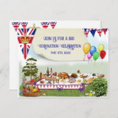 Big Coronation Celebration Lunch Uitnodiging (Voorkant / Achterkant)