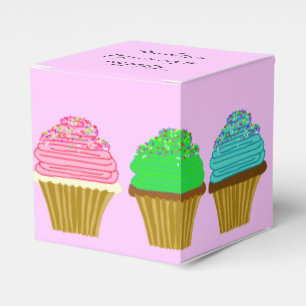 Big Cupcakes Girls Birthday Party Gift Box Bedankdoosjes