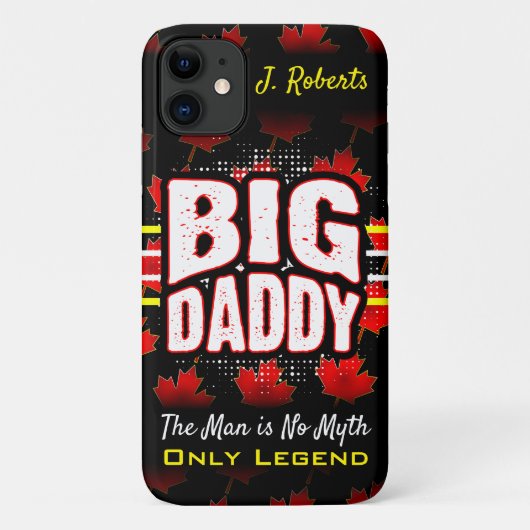 Big Dad Canadian Maple (Jouw naam) op Black Case-Mate iPhone Case (Achterkant)