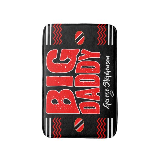 Big Dad Trinidad Flag (Jouw naam) op Black Badmat (Voorkant Verticaal)