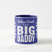 Big Daddy met jouw naam in witte tekst MARINEBLAU Mok (Midden)