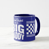 Big Daddy met jouw naam in witte tekst MARINEBLAU Mok (Voorkant rechts)