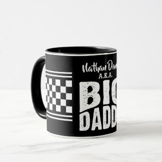 Big Daddy met jouw naam in witte tekst op zwart Mok
