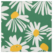 Big Daisy Groen Wit Geel Patroon Stof (Swatch)