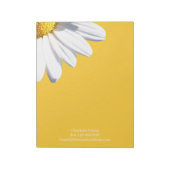 Big Daisy on Yellow Background, gepersonaliseerd Notitieblok (Gedraaid)