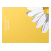 Big Daisy on Yellow Background, gepersonaliseerd Notitieblok (Voorkant)