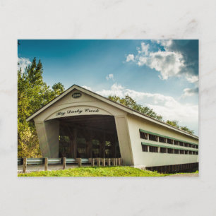 Big Darby Creek overdekte brug, Ohio in de zomer Briefkaart