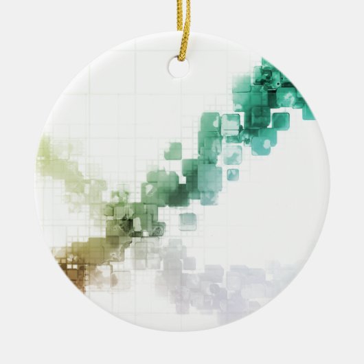 Big Data Visualization Analytics-technologie Keramisch Ornament (Voorkant)