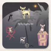 Big Dazzling Star Vierkante Kartonnen Onderzetter (Voorkant)