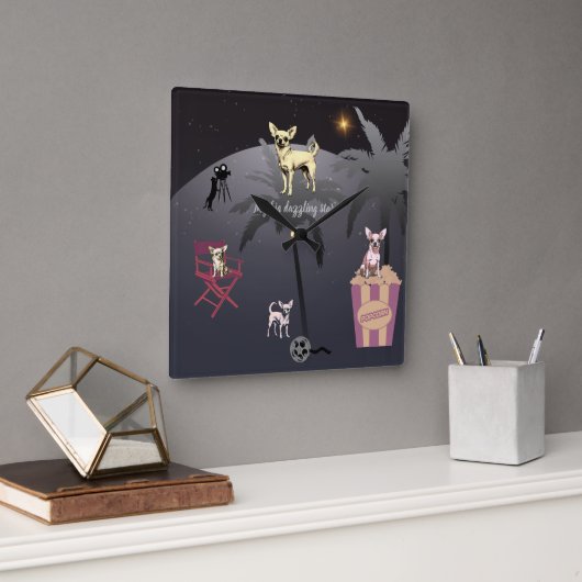 Big Dazzling Star Vierkante Klok (Kantoor)