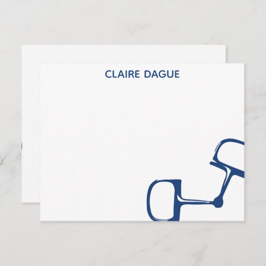 Big Dee Snaffle Bit Horse Carte pour notes - Marin (Devant / Derrière)