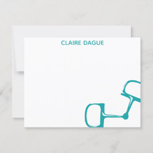 Big Dee Snaffle Bit Horse Note Card - Blauwgroen Bedankkaart