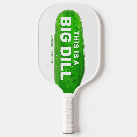 Big Dill Cartoon Funny, gepersonaliseerd Pickleball Paddle (Voorkant)