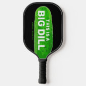 Big Dill Cartoon Funny Personalized Black Pickleball Paddle (Achterkant)