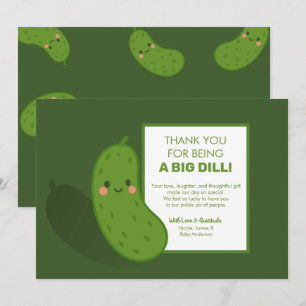 Big Dill Green Pickle Baby Shower Bedankt Kaart