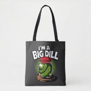 Big Dill Pickle Jar Graphic voor Pickle Lovers Draagtas