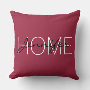 Big dip o'ruby kleurenmonogram kussen