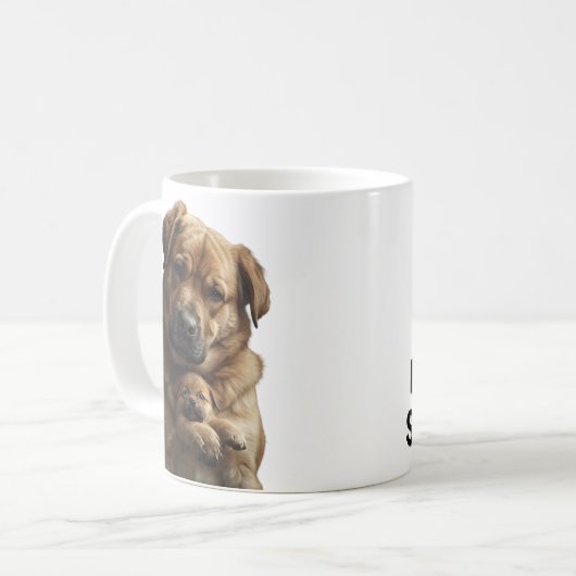 Big Dog Comforts Crying Tiny Puppy Mug (Devant gauche)