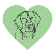 Big Dog Minimalist Line Heart Sticker