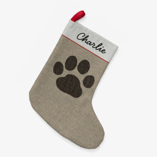 Big Dog Paw Print   Cute Canine Lover's Holiday Kleine Kerstsok