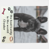 Big dog photo with text fleece deken (Voorkant (Horizontaal))
