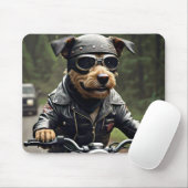 Big Dog Riding Motorcycle Muismat (Met muis)