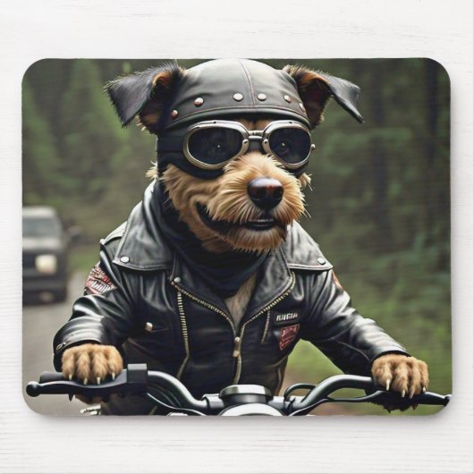 Big Dog Riding Motorcycle Muismat (Voorkant)