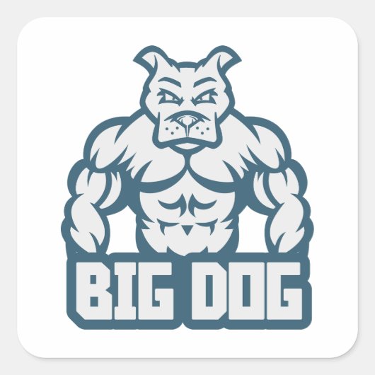 Big Dog Vierkante Sticker (Voorkant)
