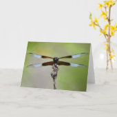 Big Dragonfly Close-up Natuur Note Kaart (Gele Bloem)
