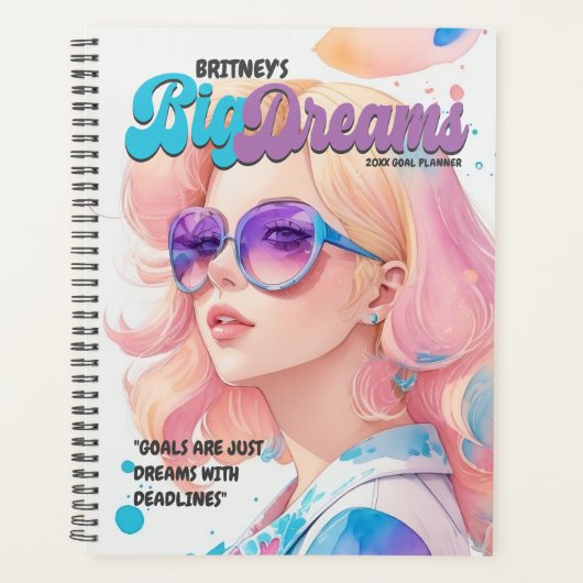 Big Dreams Cute Girly Magazine Style Planner (Voorkant)