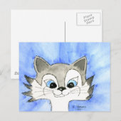 Big Eared Cat Briefkaart (Voorkant / Achterkant)