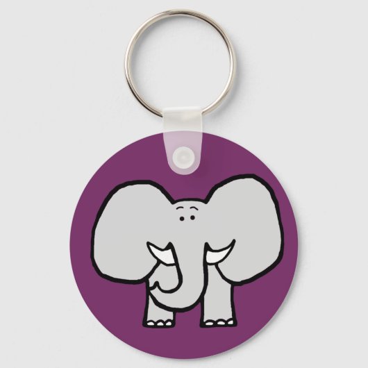 Big Ears de Elephant Paarse Sleutelhanger (Voorkant)