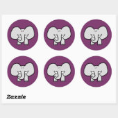 Big Ears de Olifant Paarse Stickers (Vel)
