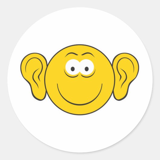 Big Ears Face Ronde Sticker (Voorkant)