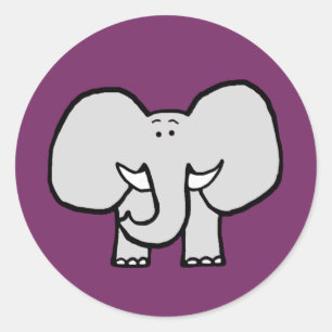 Big Ears the Elephant Paarse Stickers