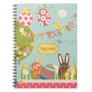 Big Easter set met schattig chocoladekonijn Notitieboek