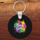 Big Easy Vibes Mardi Gras Fat Tuesday New Orleans Sleutelhanger (Voorkant)